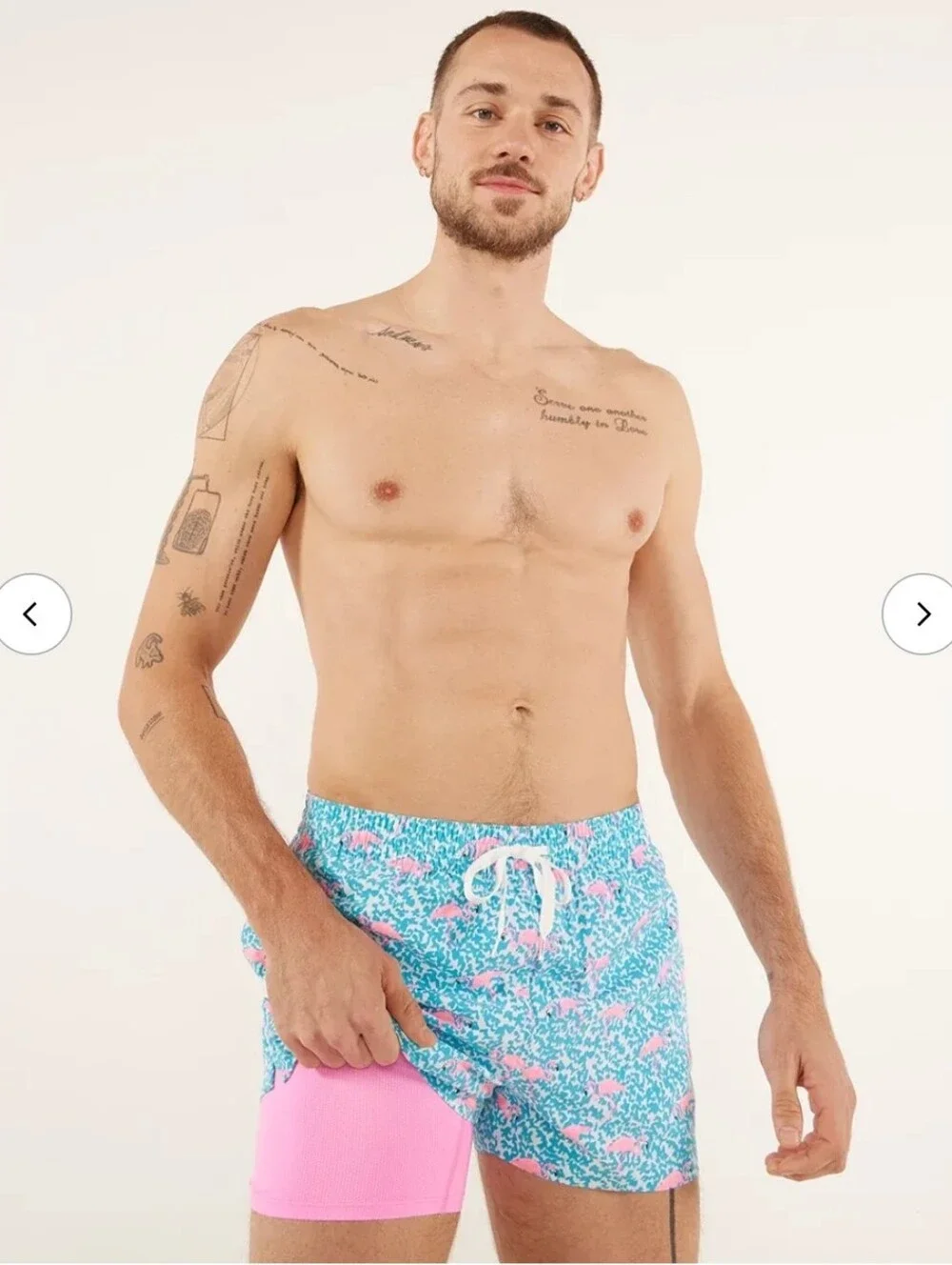Chubbies Lined Classic Swim Trunk - The Domingos Are For Flamingos 4
